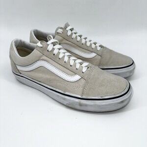 Vans Old Skool Low Womens Size 6.5 White Athletic Skate Canvas Shoes Sneakers